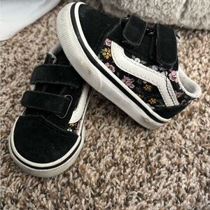 Toddler Black Floral Vans